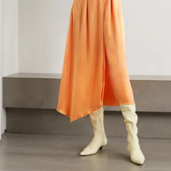 Mamo Asymmetric Satin Midi Shirt Dress by Nanushka - Picture 2 of 6